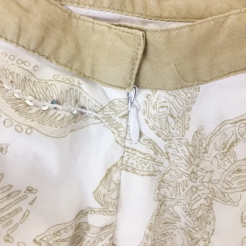 A.N.A. | Circle Skirt | Tan White Sequin